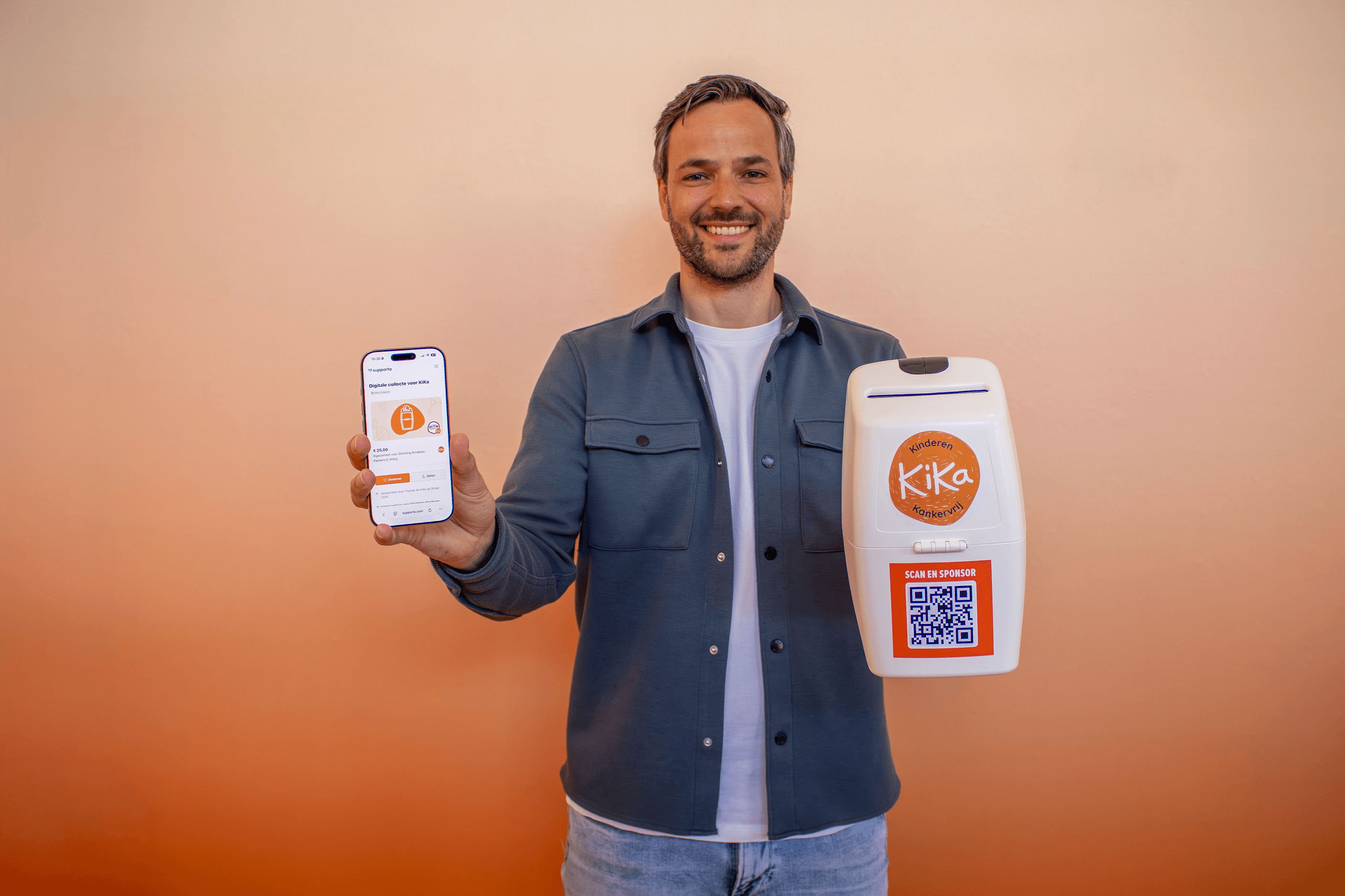 Telefoon met Collecte voor KiKa pagina