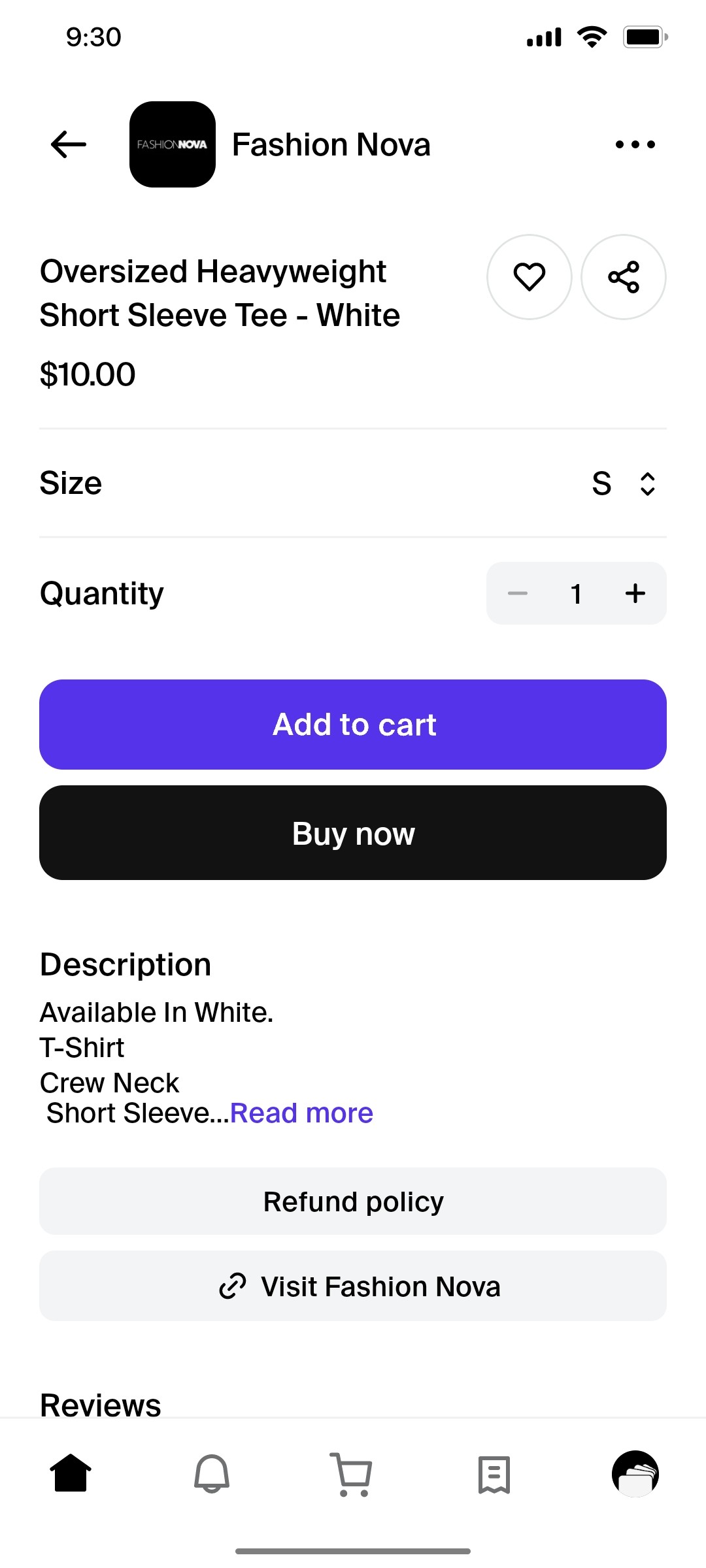 Shop App Add to cart Screen