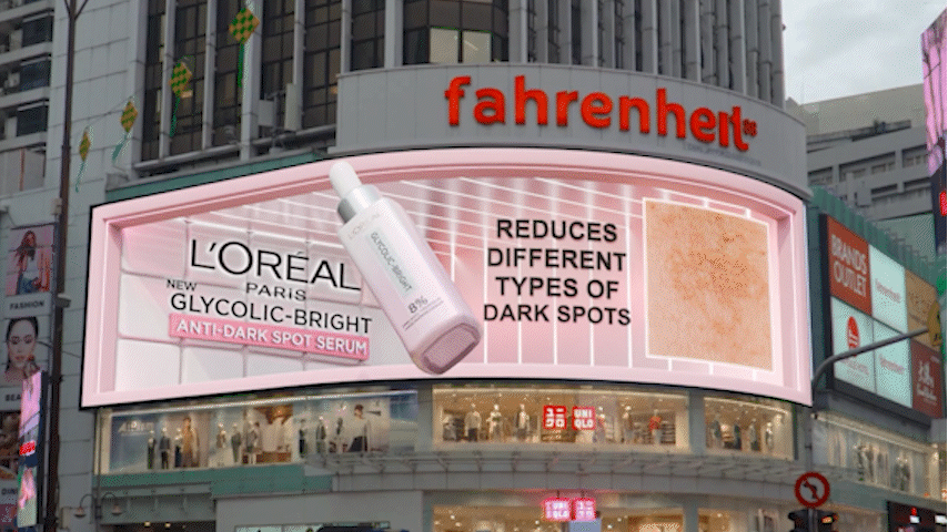 L'Oreal Melasyl 3D Billboard Storyboard