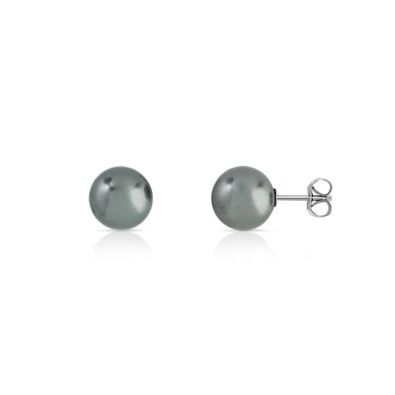Boucles d'oreilles en or blanc 375 sertie de perles de Tahiti