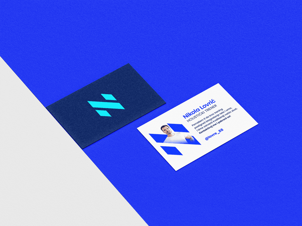 Business card, front and back side shown.