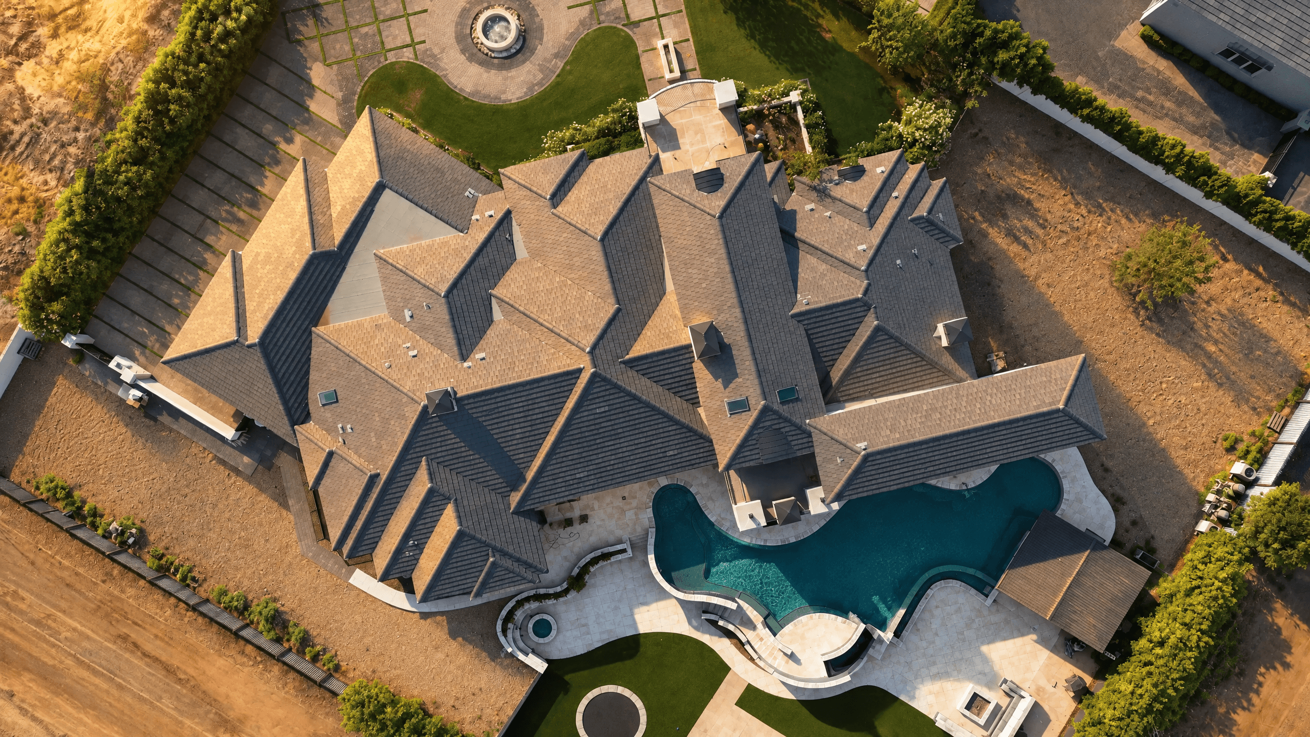 Aerial view of a tile roof on a Phoenix-area home