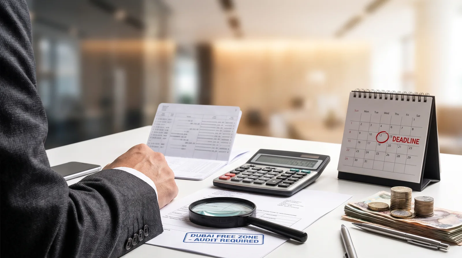 Dubai free zone audit requirement documents with deadline calendar