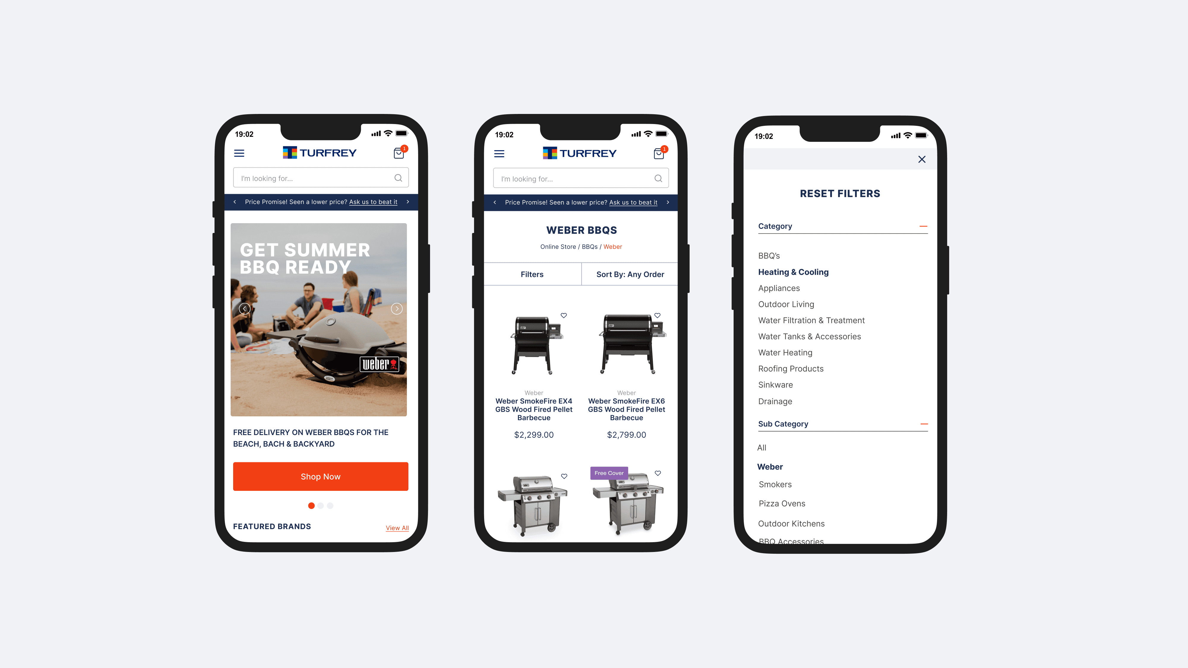 Mobile screens of Turfrey Site
