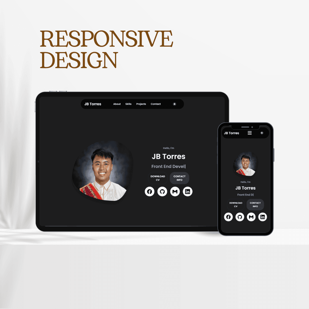 Old portfolio website mockup
