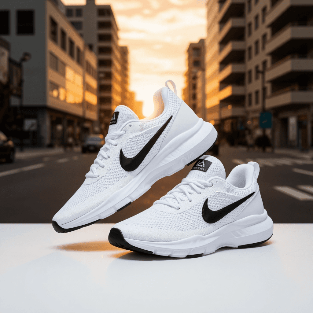 product photography of pair of athletic shoes
