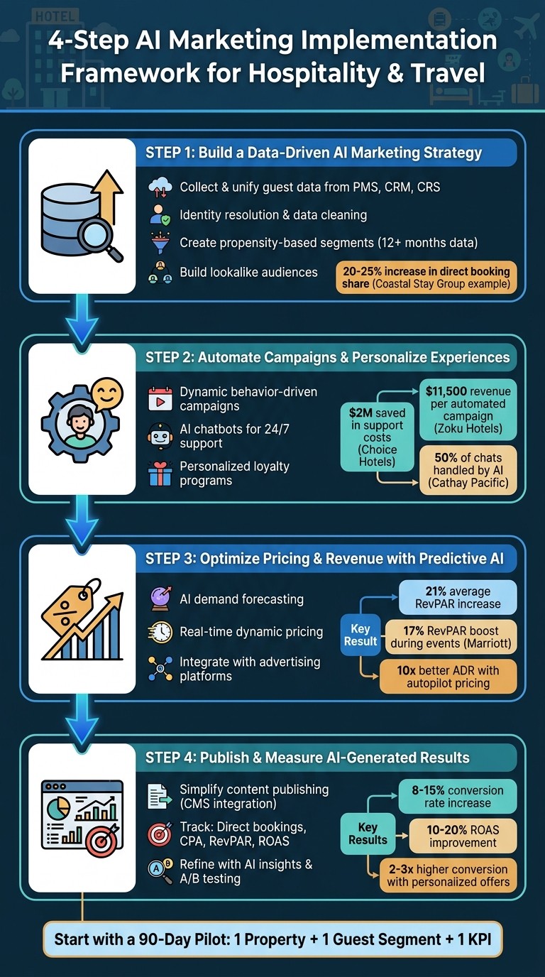 4-Step AI Marketing Implementation Framework for Hospitality
