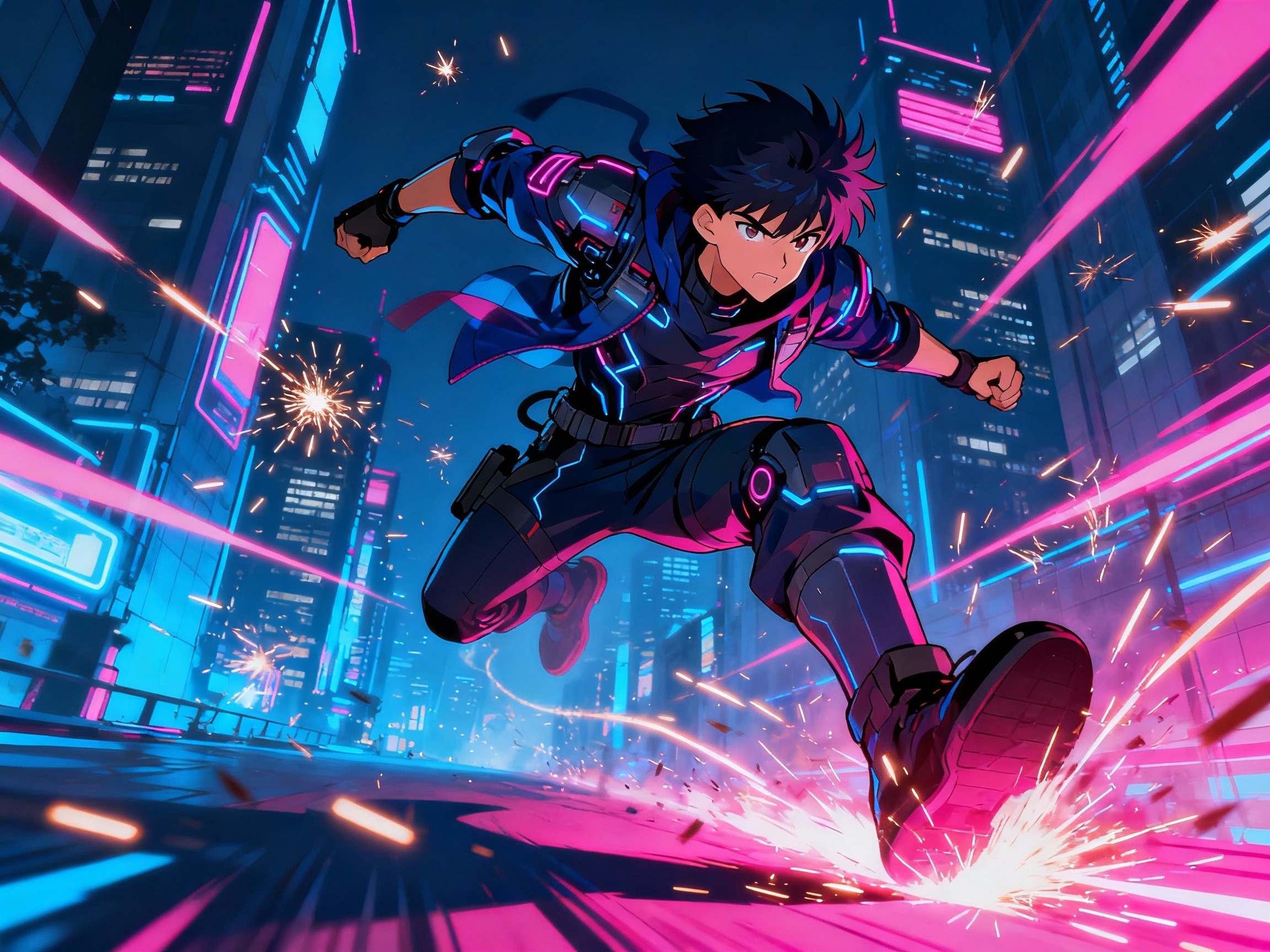 anime guy running