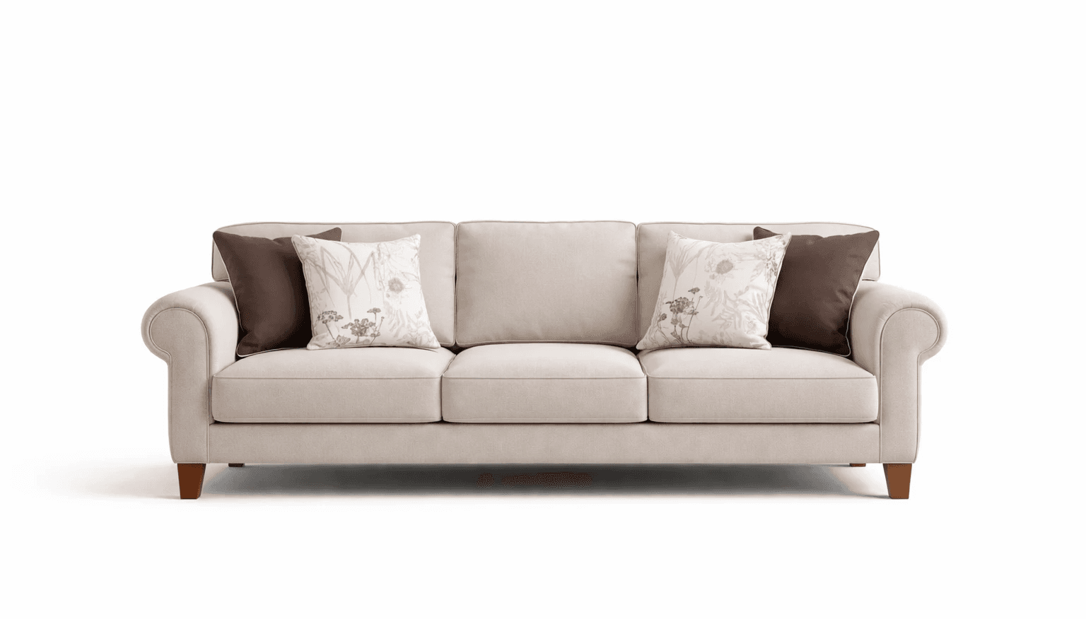 A tailored three‑seater designed with plush seating and a composed, timeless silhouette.