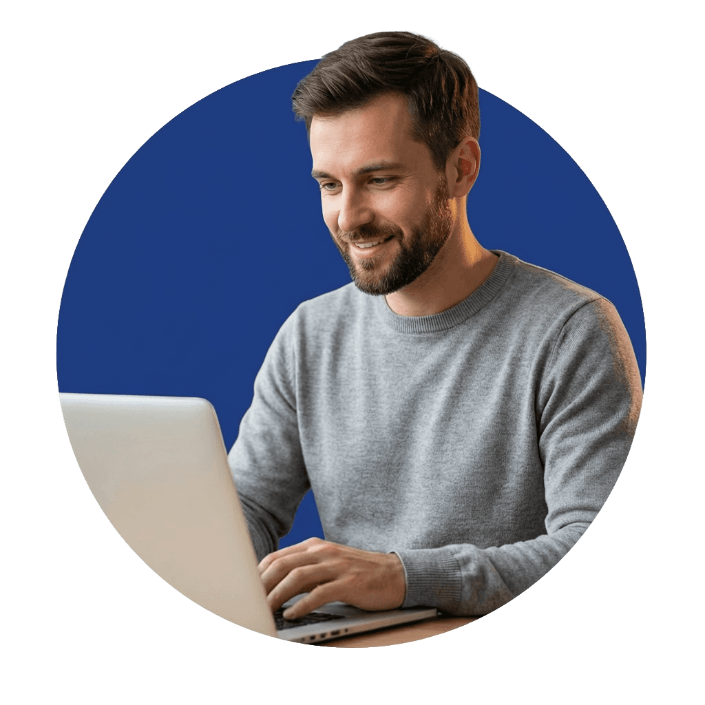 Smiling Women using Phone