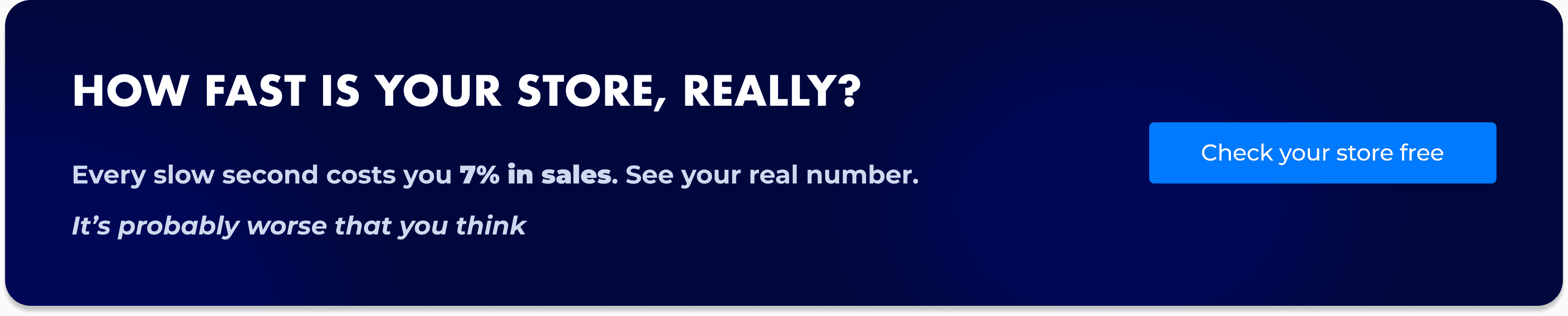 Uxify banner inviting you to test store speed