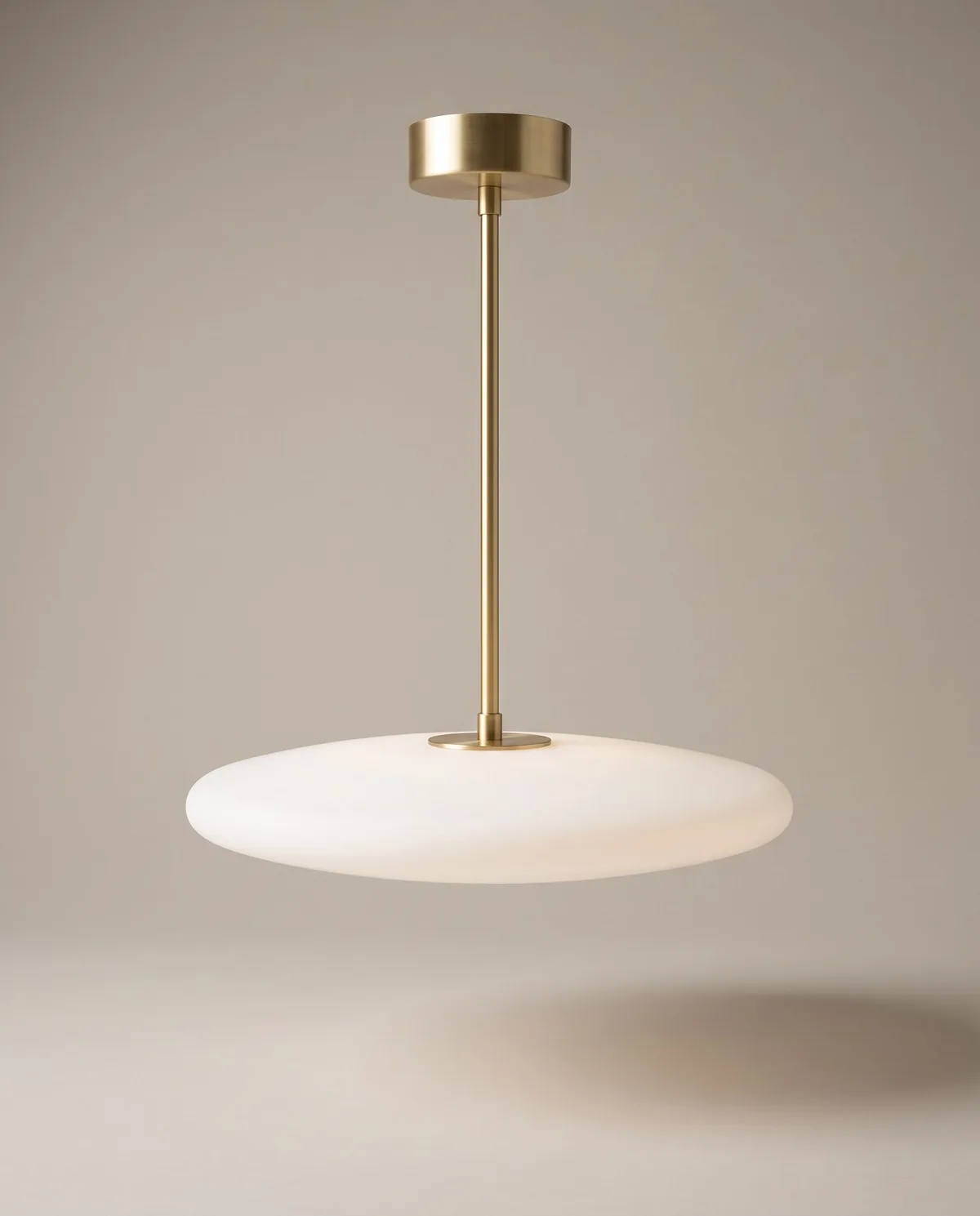 Halo pendant, opal glass, brushed brass