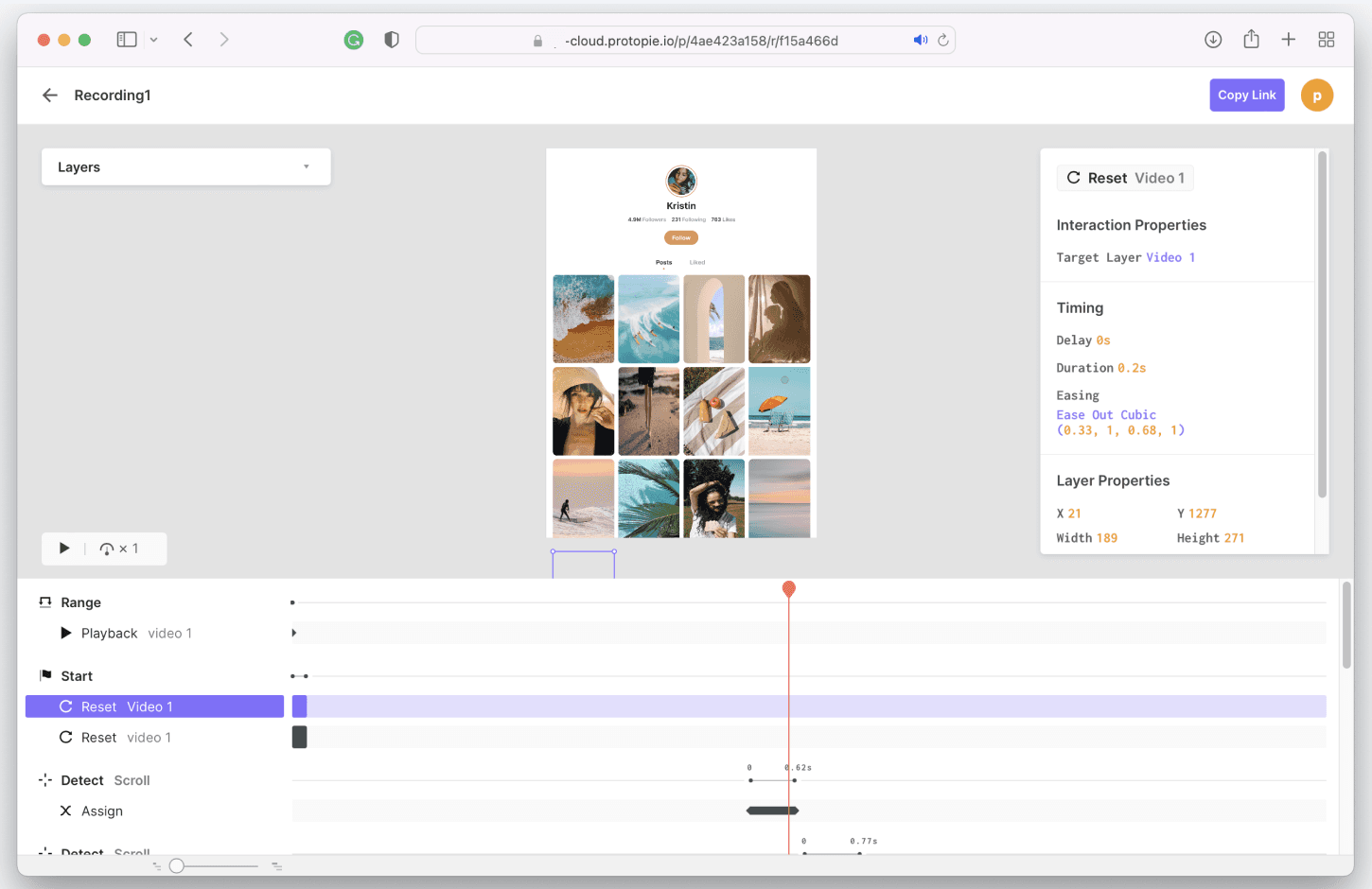 recipe page protopie