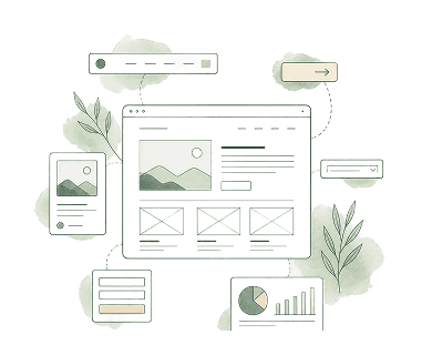 Website with components around it
