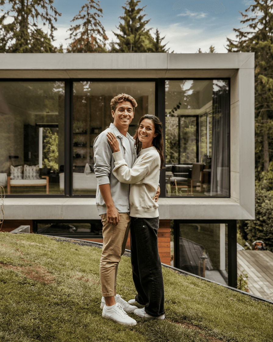 Three people sitting on a couch in a room looking at mobile devices