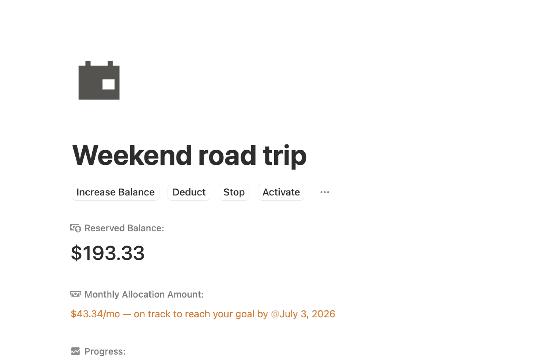 Weekend road trip saving