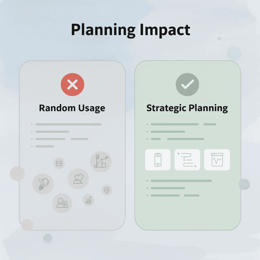 Before and after comparison showing planning impact - AI Document Review