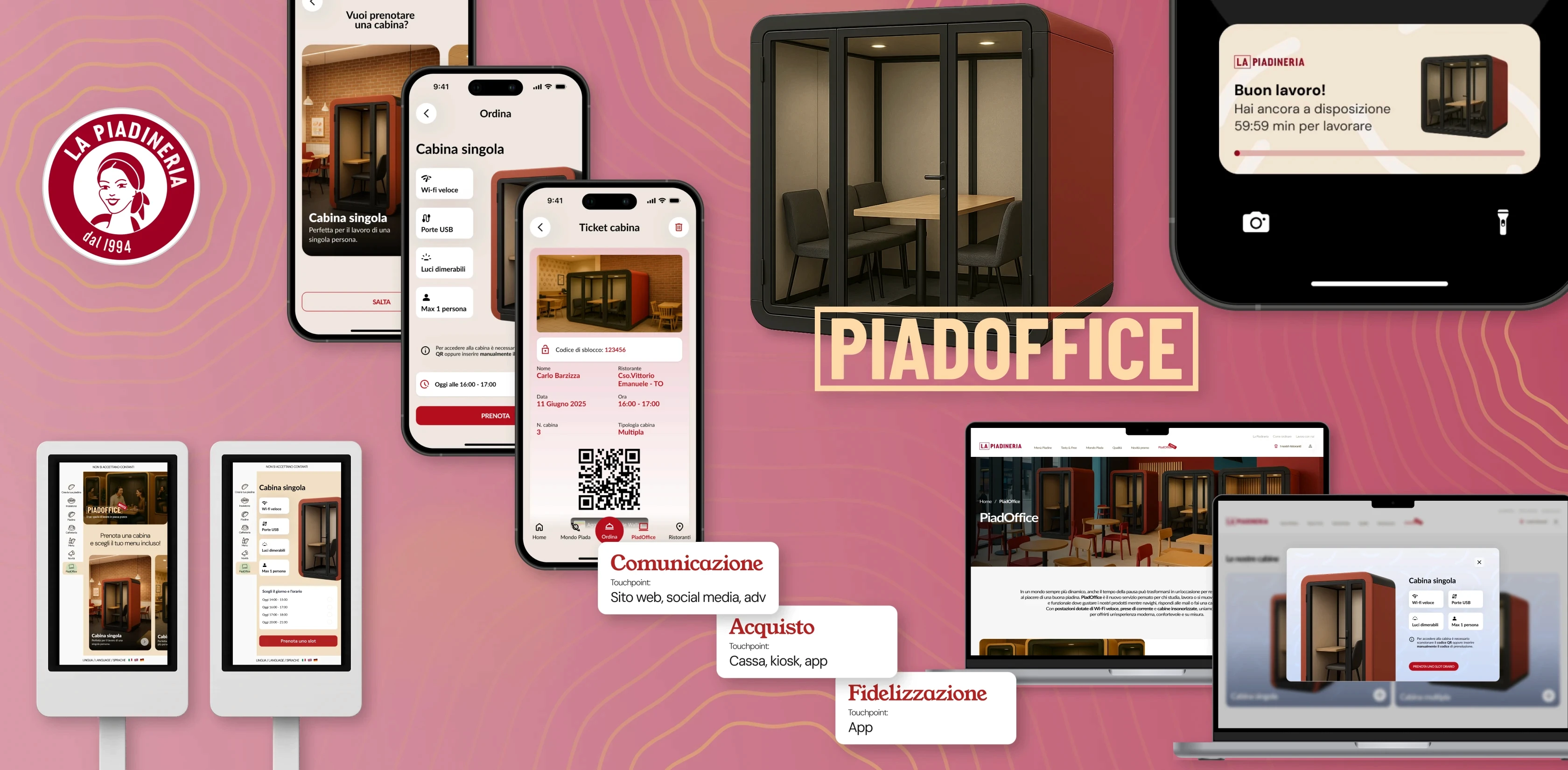 Mockup di overview del progetto de La Piadineria