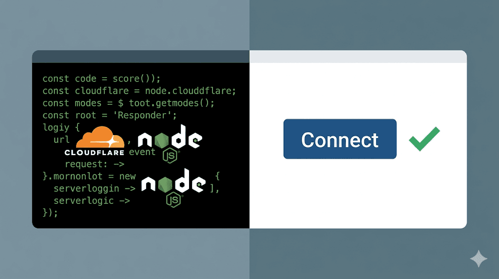 Tech on left and no-code on right