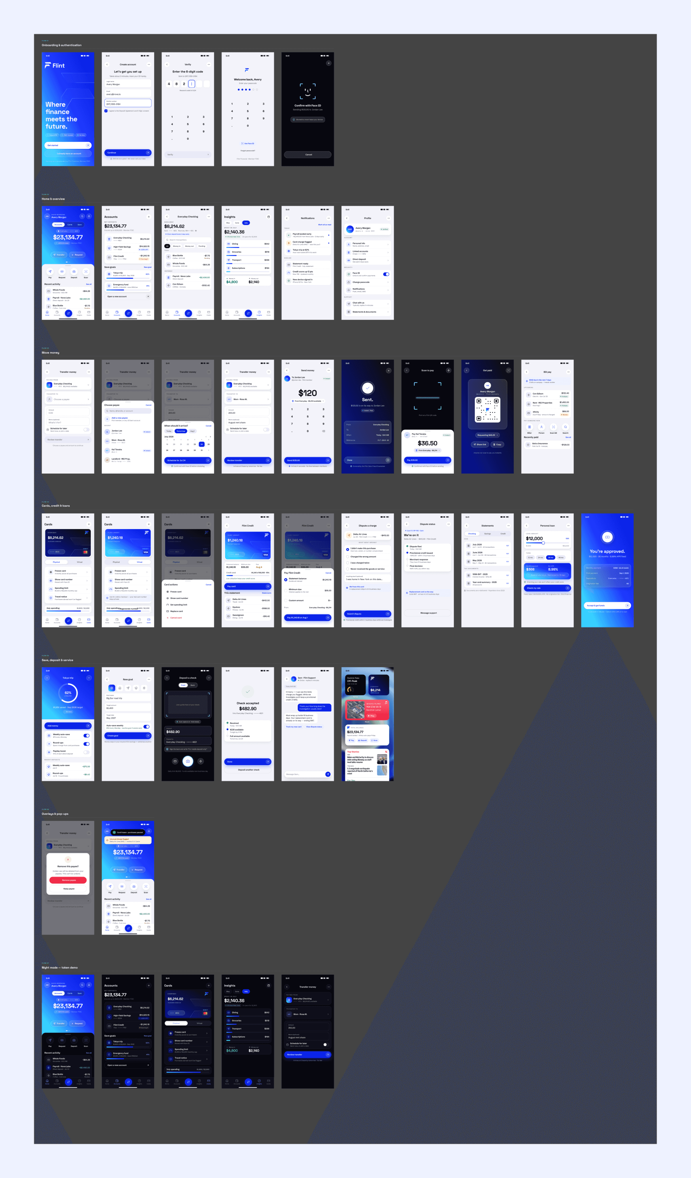 Flint iOS app screens