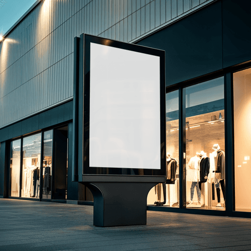 Advertising  screen mockup in a shopping mall