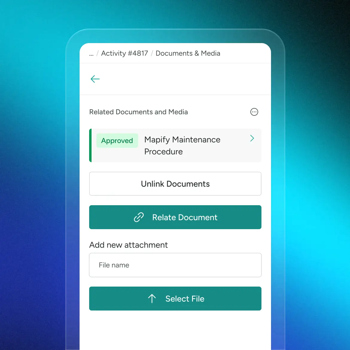 Information panel documents UI