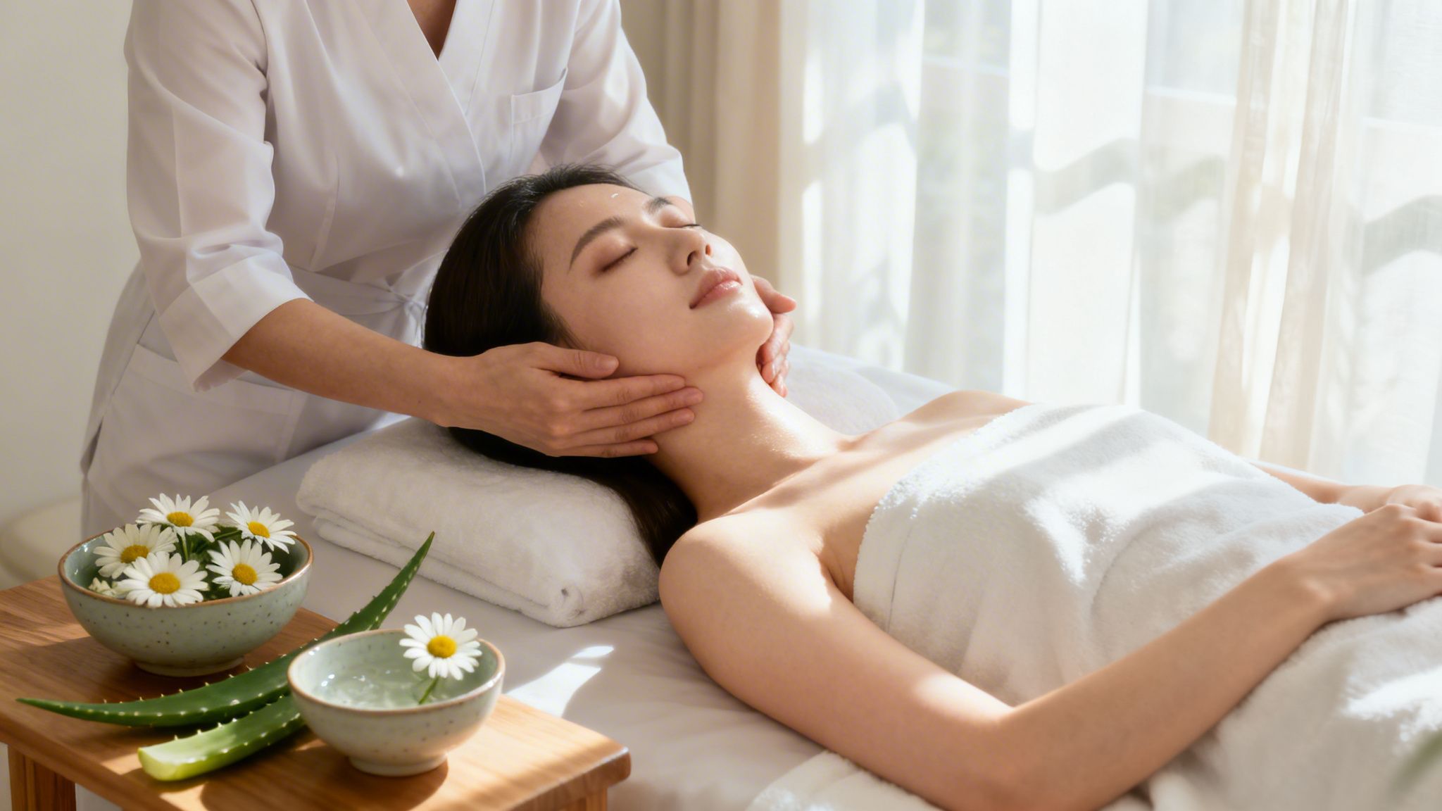 woman getting a massage treatment