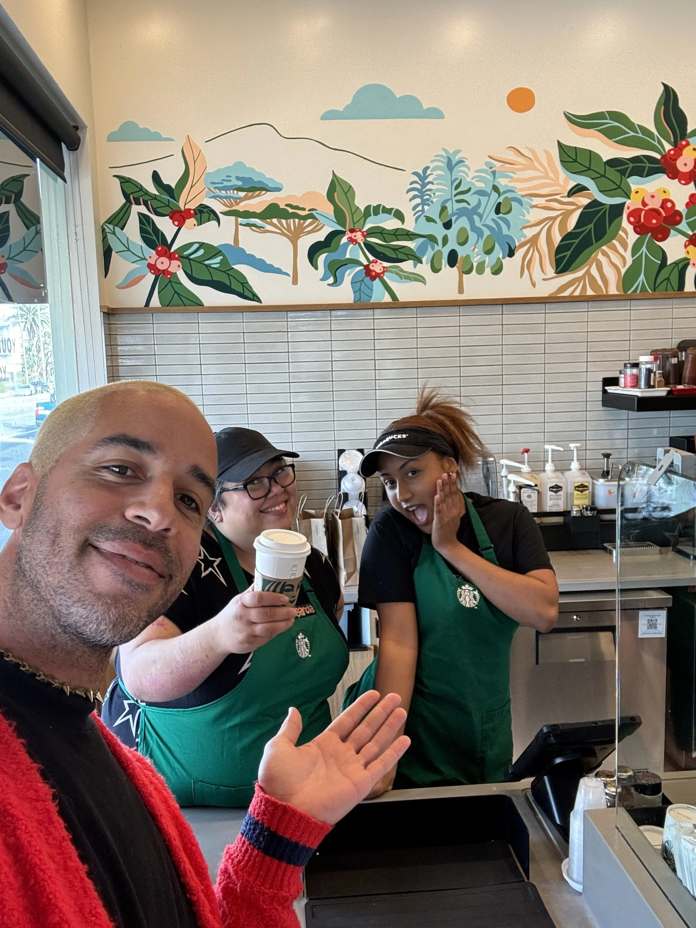 Starbucks baristas selfie