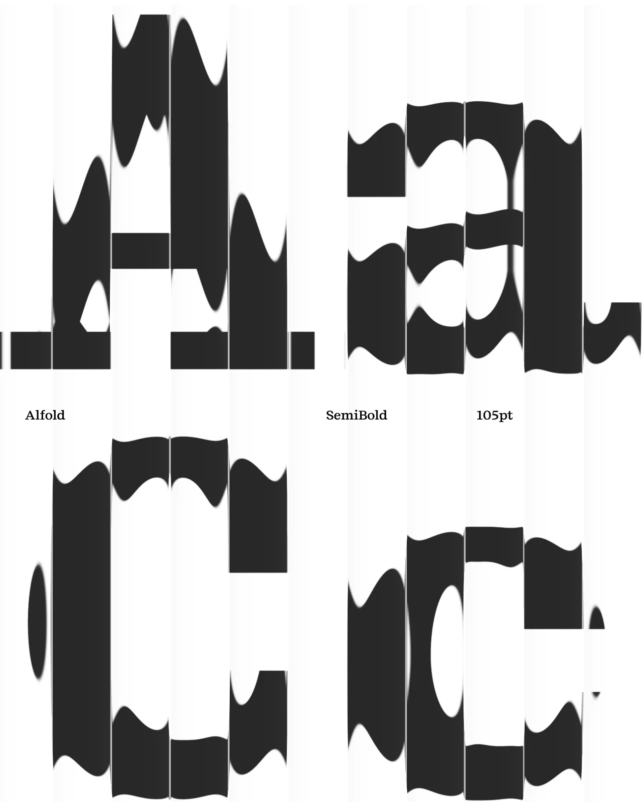 Alfold upright characters