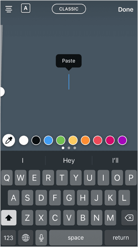 copy paste an image in instagram story