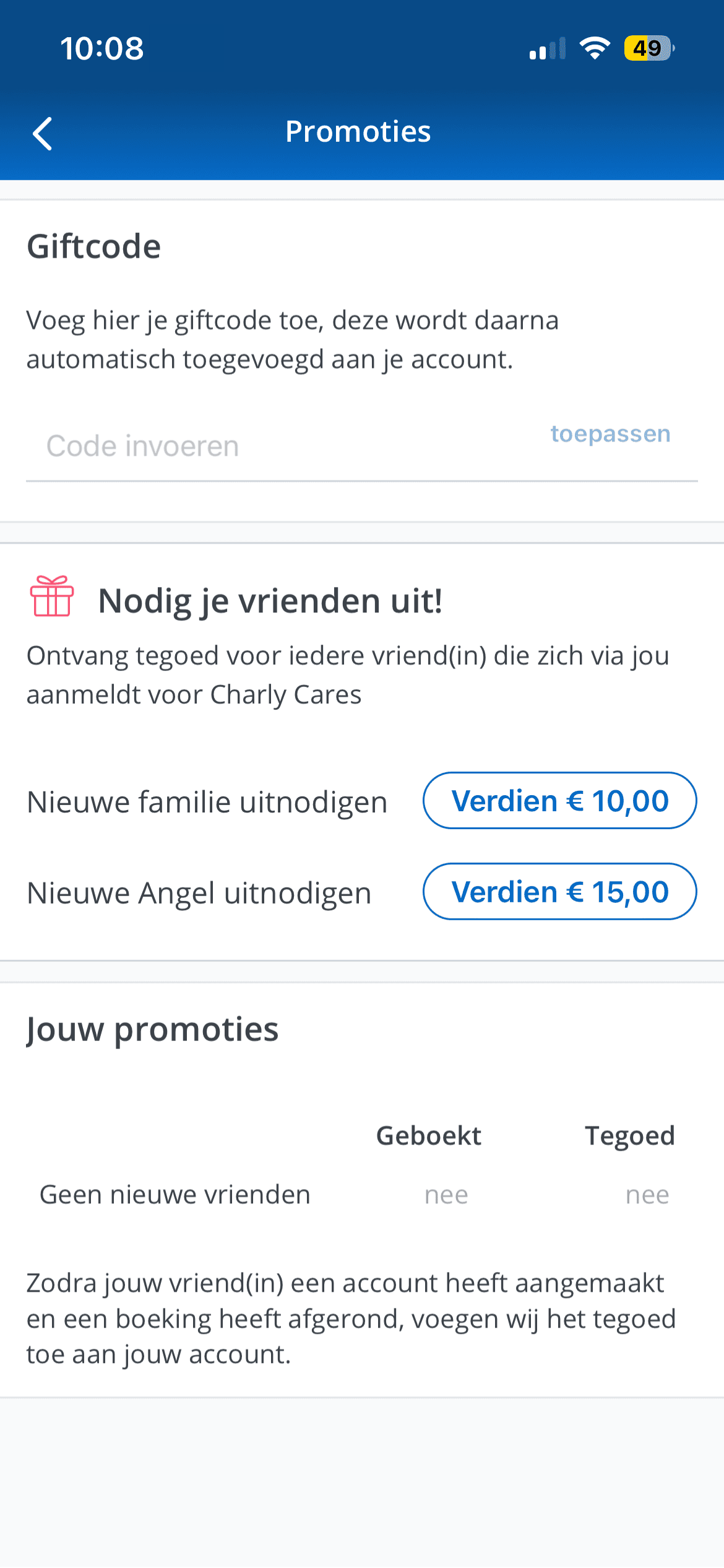 Zo verzilver je jouw Gift Code in de Charly Cares app