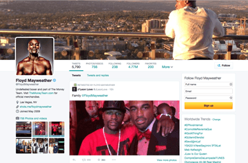  Twitter changes example @FloydMayweather 
