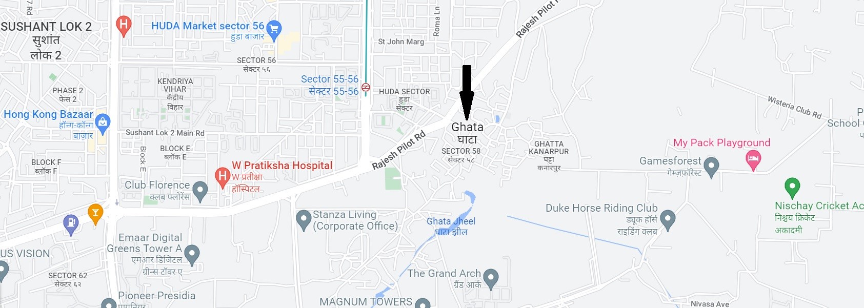 M3M Commercial Sector 58 Location Map