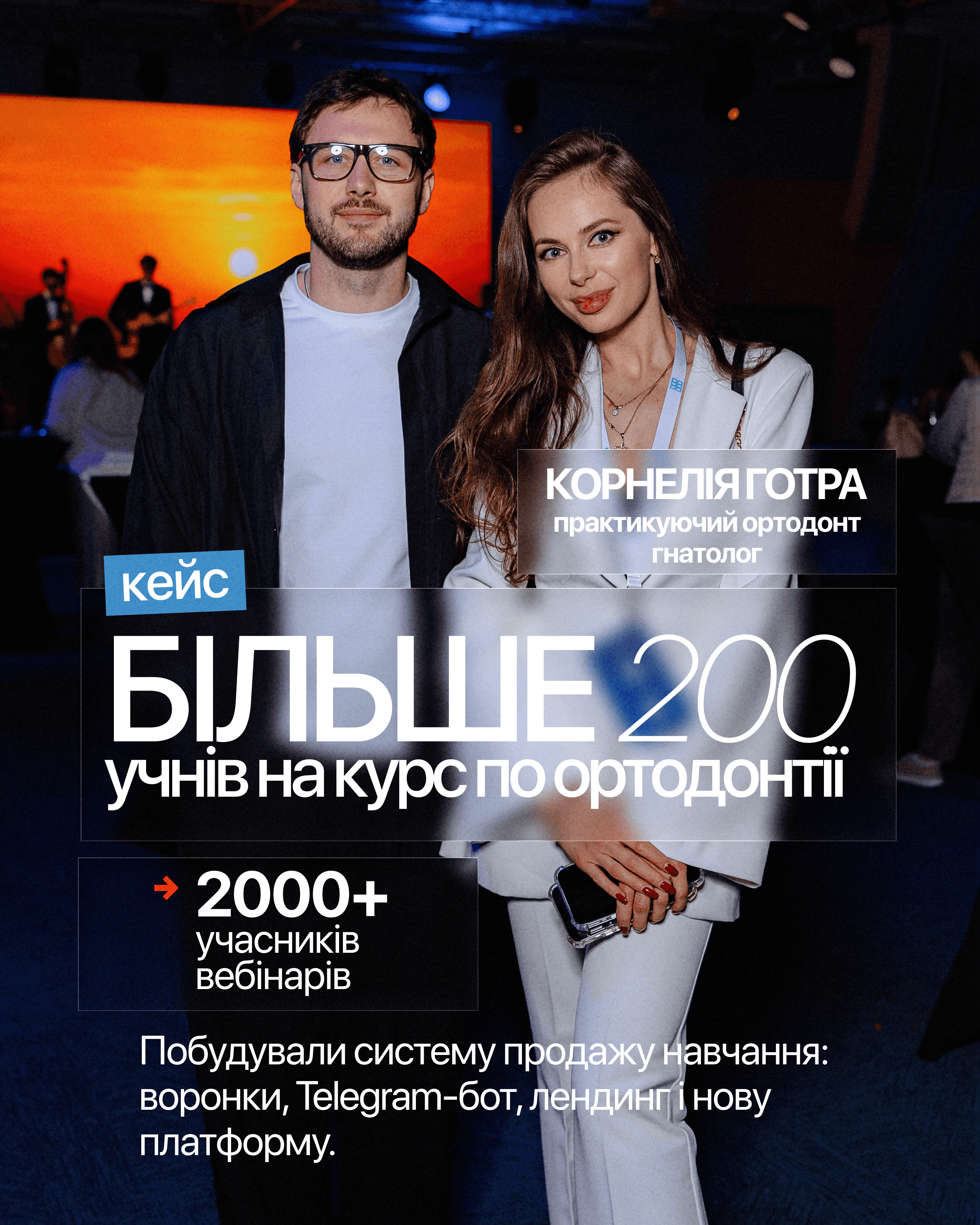 Кейс Корнелії Готри: понад 200 учнів курсу з ортодонтії та понад 2000 учасників вебінарів