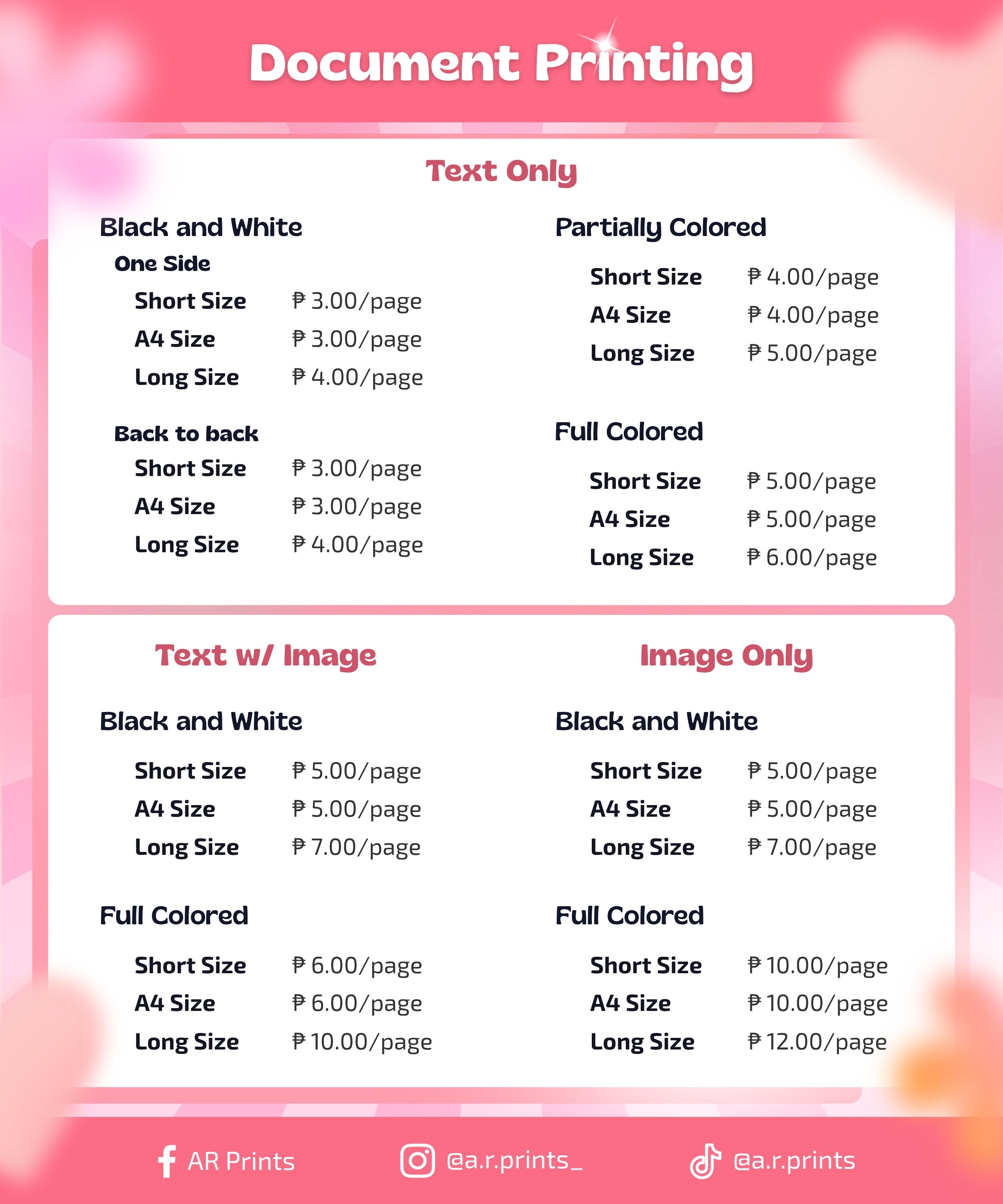 Price List Design