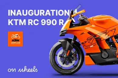 Visuel de couverture On Wheels pour l'article de blog concernant la soirée d’inauguration de la KTM RC 990 R chez KTM Grand Lyon
