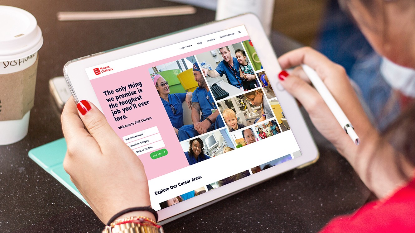 Design work example of PCH's recruiting brochure