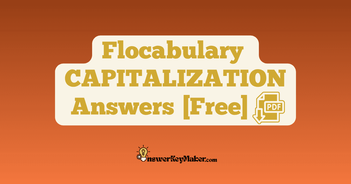 Flocabulary CAPITALIZATION Quiz Read & Respond Answer Key PDF