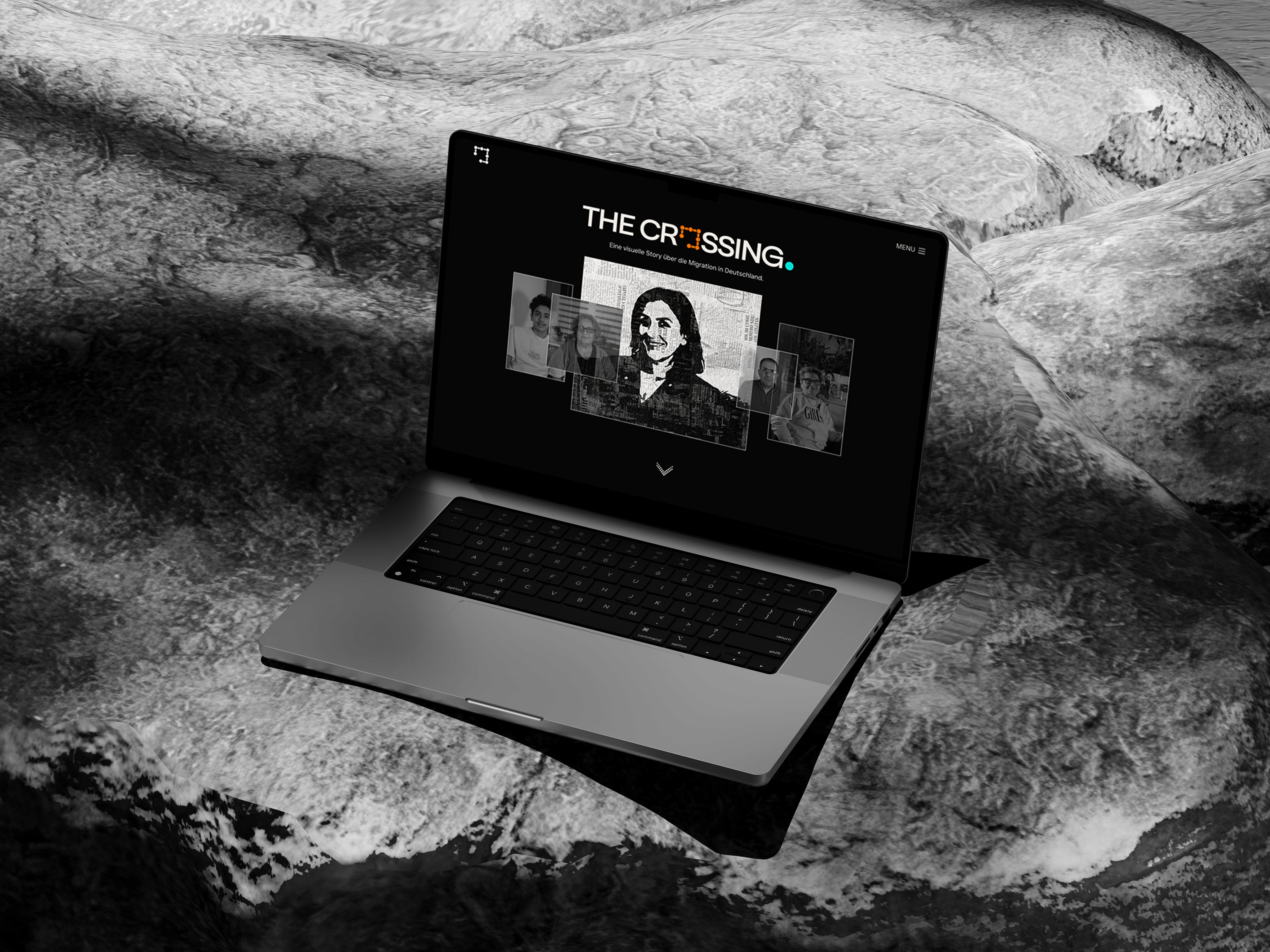 Model wearing textured volcanic jacket