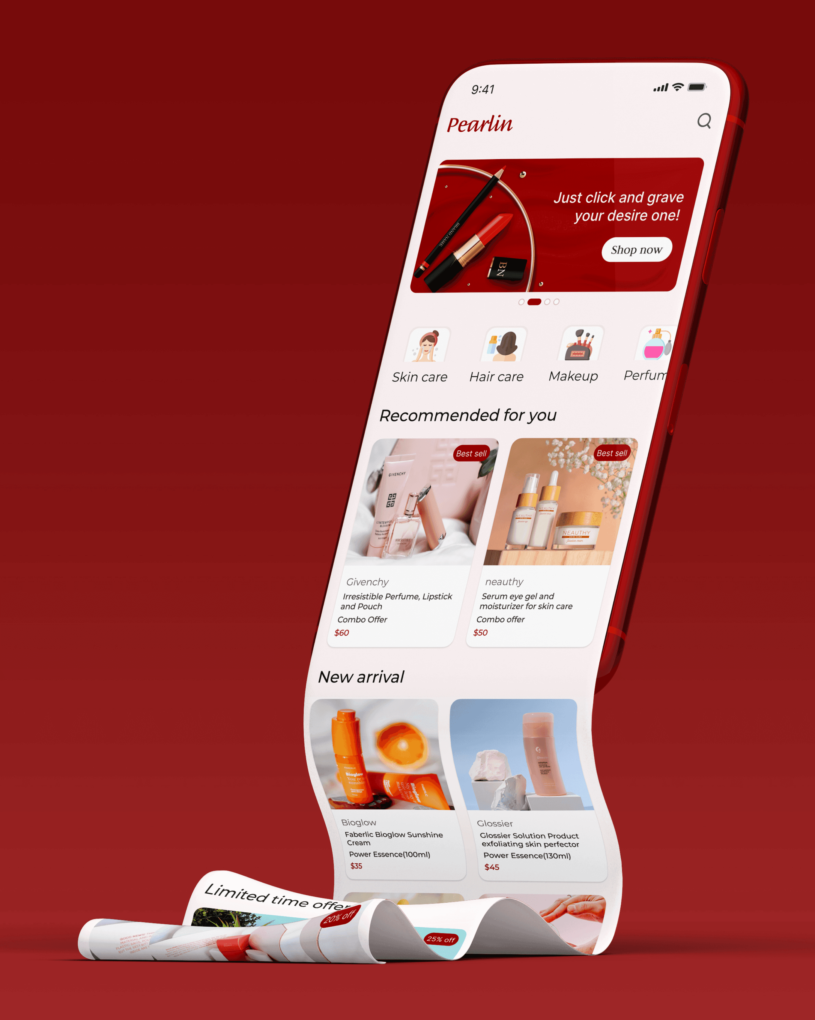 cosmetics mobile app ui/ux design