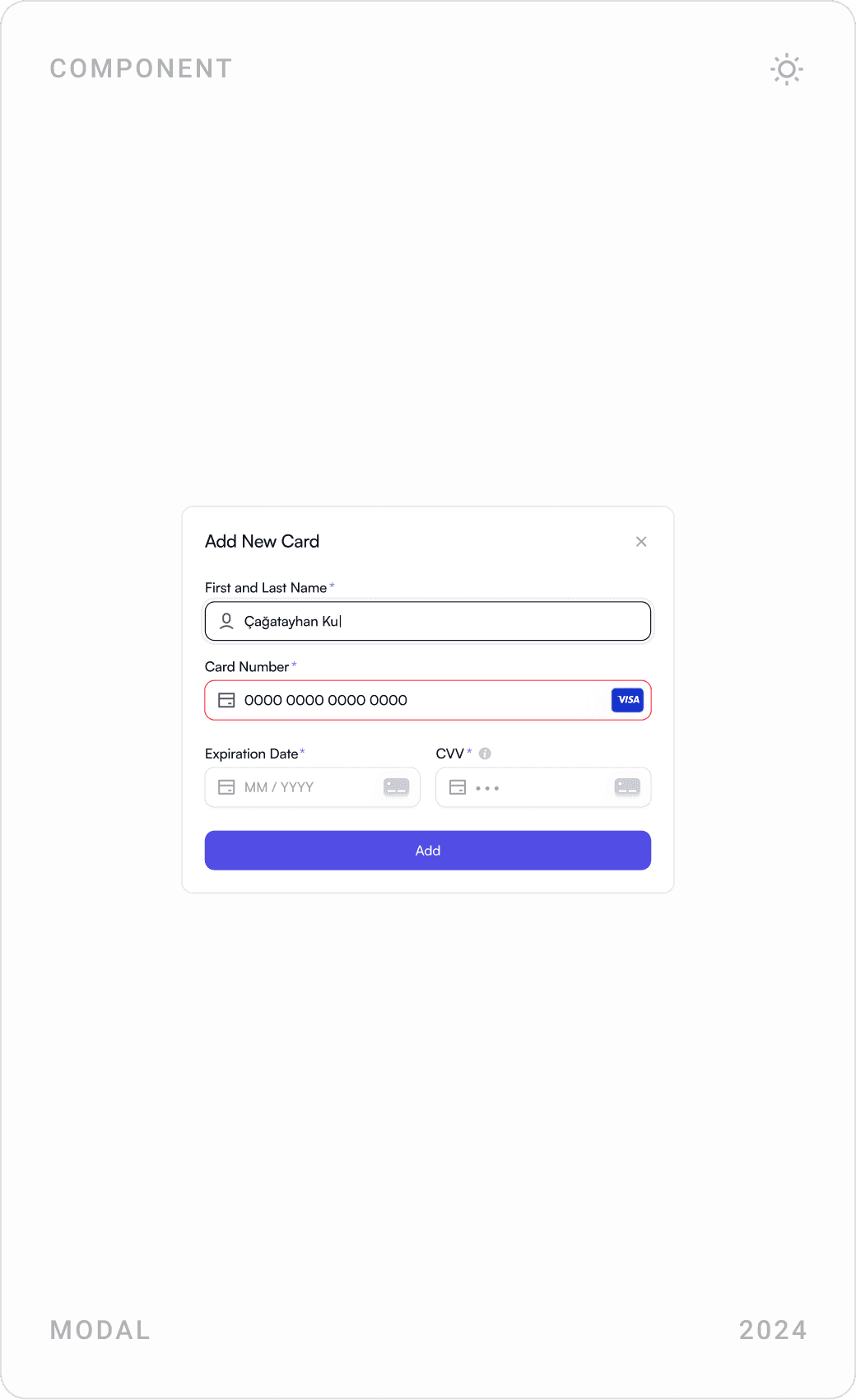 Structured Quick Add Action Interface Design