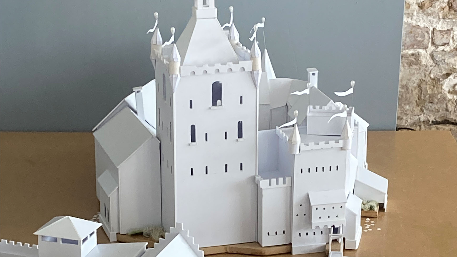 Virtueel Kasteel Montfoort closeup van de originele maquette - Oud Montfoort