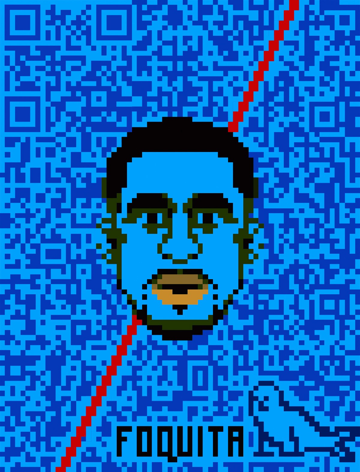 Pixel illustration of the peruvian footballer Jefferson Farfan for Tschuttiheftli 2018.
