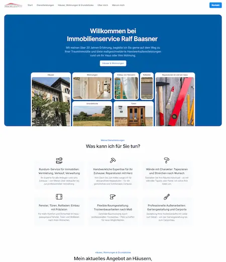 Webdesign vom Kunden "Immobilienservice Ralf Baasner"