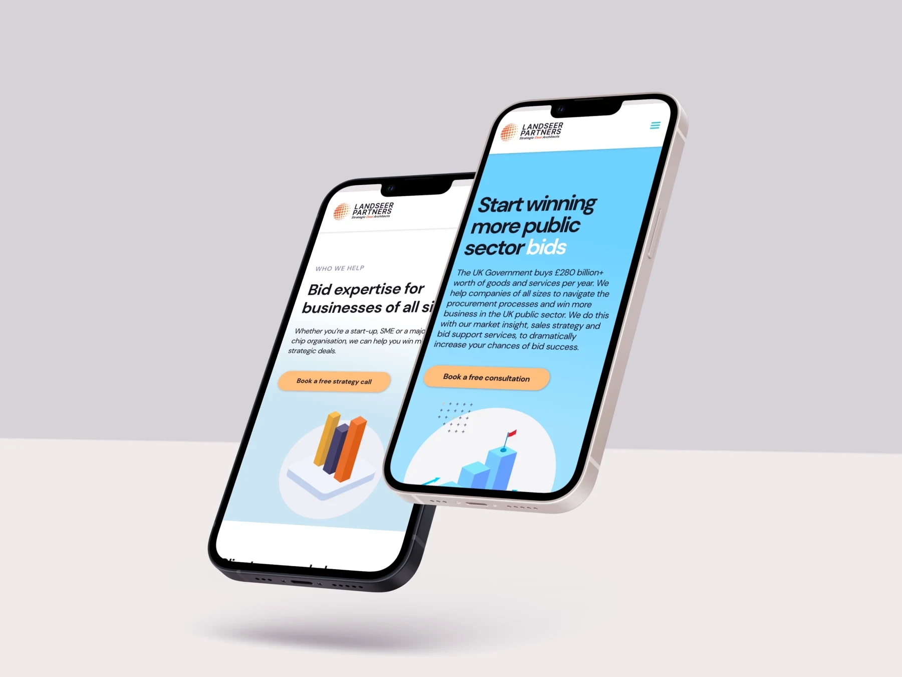 Landseer Partners website design mockup
