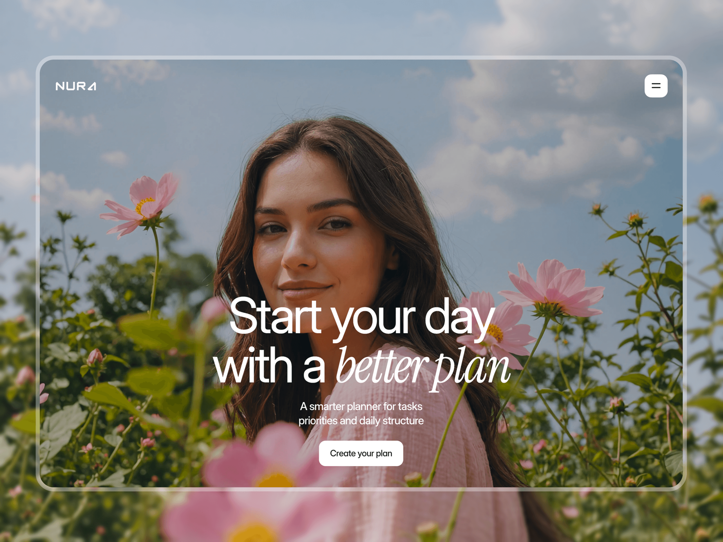 Modern website template with bold visuals and typography