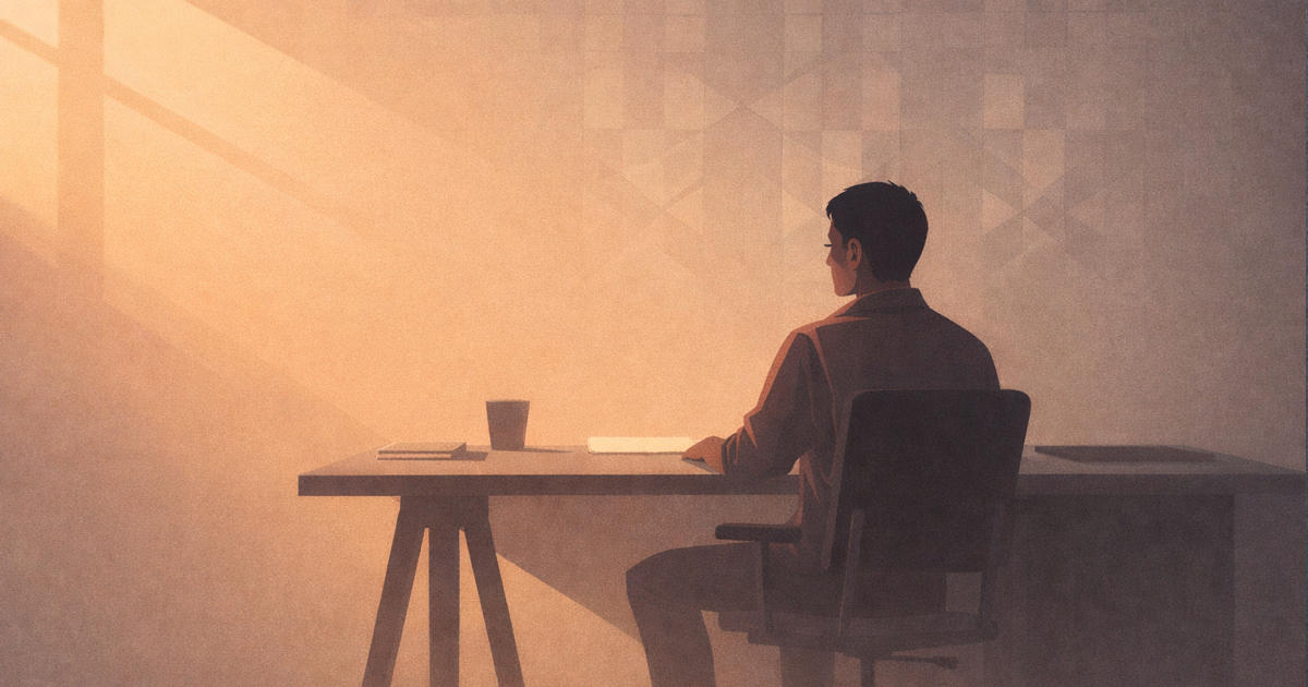 illustration man at a desk