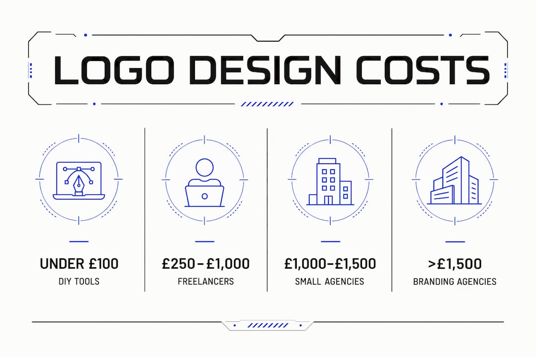 Infographic showing UK logo design cost ranges