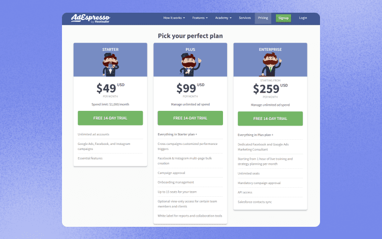 AdEspresso pricing