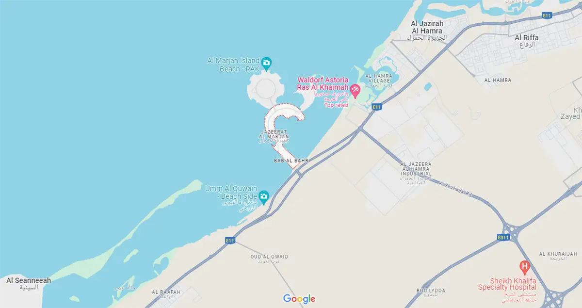 Al Marjan Location Map